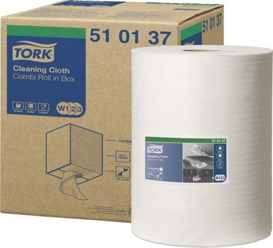 Picture of Tork - Wielozadaniowe czyciwo wókninowe w roli, 1-warstwowe, premium - Biae