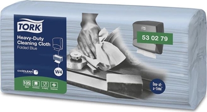 Picture of Tork Tork 530279 - Czyciwo wókninowe w odcinkach, wielorazowe, niebieskie - 105 sztuk