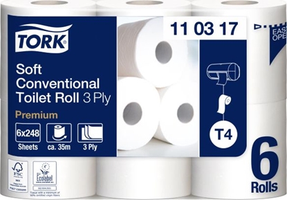 Picture of Tork Tork Papier toaletowy w rolce konwencjonalnej, 3-warstwowy - Premium