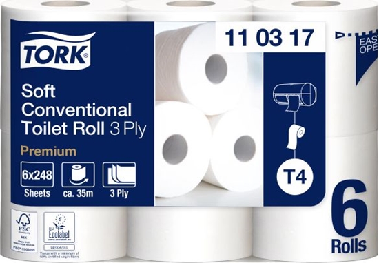 Picture of Tork Tork Papier toaletowy w rolce konwencjonalnej, 3-warstwowy - Premium