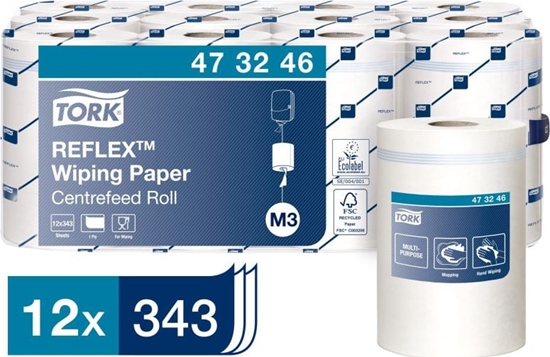 Picture of Tork Reflex - Czyciwo papierowe w maej roli do lekkich zabrudze, 1-warstwowe, advanced - Biae