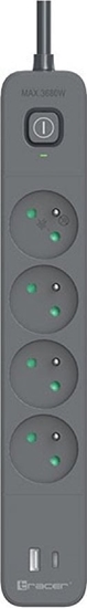 Picture of Tracer 47026 Power Line+ 1.5m (4 outlets +1x USB A+ 1x Type C, PD18W)