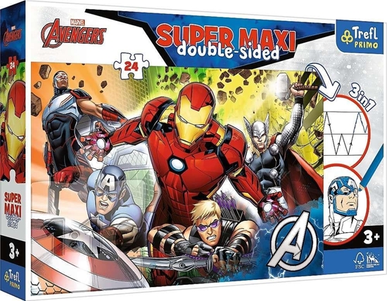 Picture of Trefl Dwustronne Puzzle 24 elementy Super Maxi Silni Avengers 3w1