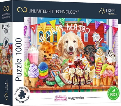 Attēls no Trefl Puzzle 1000 Doggy Peekers Unlimited Fit Technology