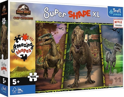 Attēls no Trefl Puzzle 104 elementy Super Shapes XL Jurassic World