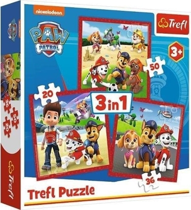 Изображение Trefl Puzzle 3w1 Psi Patrol Wesoe pieski 34867 Trefl