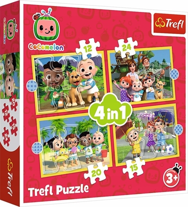 Изображение Trefl PUZZLE 4W1 TREFL COCOMELON POZNAJ BOHATEROW PUD8