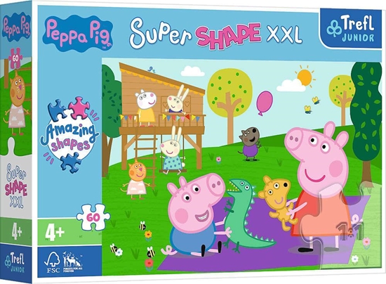 Изображение Trefl Puzzle 60 elementy Super Shape XXL winka Peppa Zabawy z braciszkiem