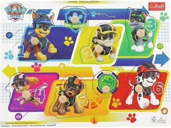Изображение Trefl Puzzle drewniane dla dzieci PREMIUM Psi Patrol paw 16309