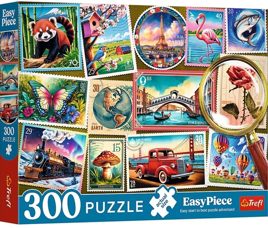 Изображение Trefl Puzzle EasyPiece Znaczki pocztowe 300 elementów (23100)