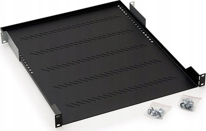 Picture of TRITON Triton 19" Shelf for wall-mount housing and network cabinets, front mounting 1 U, depth 250 mm, 20 kg, black, RAL 9005 - RAB-UP-250-A1