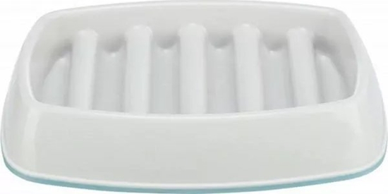 Picture of Trixie Slow Feeding, miska, dla kota, szara, plastik/TPR, 0,25 l/21 × 14 cm,, spowalniajca jedzenie
