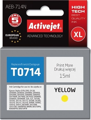 Attēls no Tusz Activejet Tusz AEB-714N (zamiennik Epson T0714, T0894, T1004; 15 ml; óty)