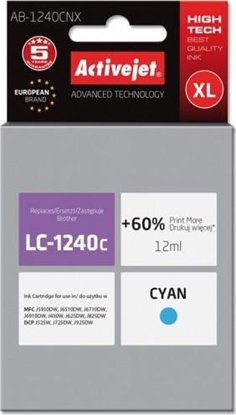 Attēls no Tusz Activejet Tusz Activejet AB-1240CNX (zamiennik Brother LC1240C/1220C Supreme 12 ml niebieski)