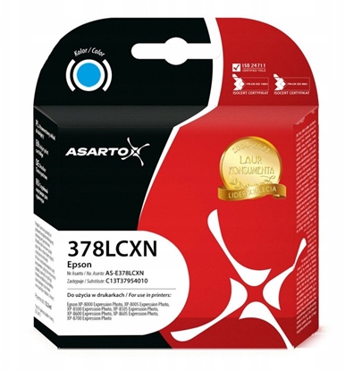 Picture of Tusz Asarto do Epson 378XL | C13T37954010 | 830 str. | light cyan