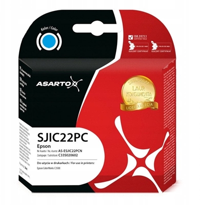 Picture of Tusz Asarto do Epson SJIC22PC | C33S020602 | 34ml | cyan
