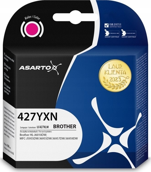 Picture of Tusz Asarto Tusz Asarto do Brother 427MXN | LC427XLM | 5000 str. | magenta