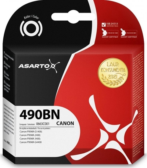 Picture of Tusz Asarto Tusz Asarto do Canon 490BN | 0663C001 | 140ml | black