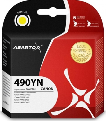 Picture of Tusz Asarto Tusz Asarto do Canon 490YN | 0666C001 | 70ml | yellow
