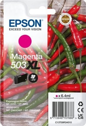 Attēls no Tusz Epson Epson 503XL - 6.4 ml - XL - Magenta - original - Blister mit RF- / akustischem Alarmsignal - Tintenpatrone - fur Expression Home XP-5200, XP-5205, WorkForce WF-2960DWF, WF-2965DWF