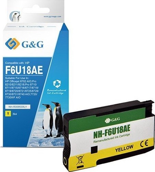 Picture of Tusz G&G G&G Kompatybilny Ink / Tusz Z F6U18Ae, Yellow, 1600S, Nh-R00953Xly, Dla Hp "Officejet Pro 8210/8211/8218
