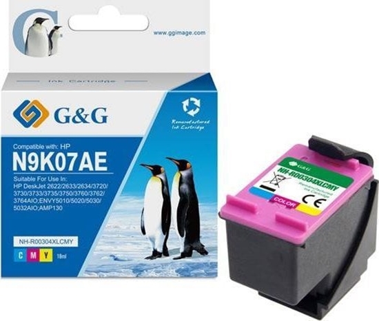 Изображение Tusz G&G kompatybilny z N9K07AE, HP 304XL, NH-RC304XLCMY, CMY, 18ml