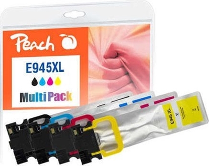 Изображение Tusz Peach Peach 320964 nabój z tuszem 4 szt. Zamiennik Wysoka (XL) wydajno Czarny, Cyjan, Purpurowy, óty