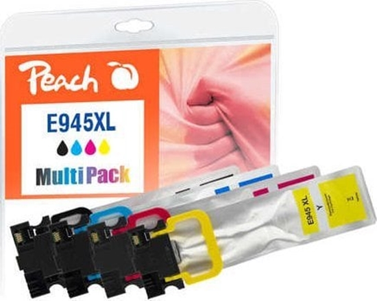 Picture of Tusz Peach Peach 320964 nabój z tuszem 4 szt. Zamiennik Wysoka (XL) wydajno Czarny, Cyjan, Purpurowy, óty