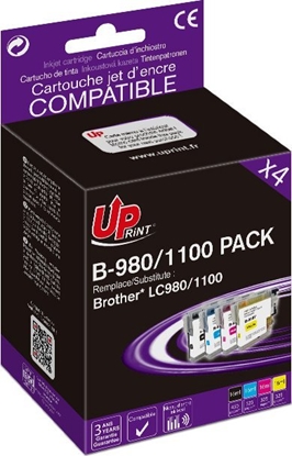 Attēls no Tusz UPrint kompatybilny ink / tusz z 1xblack/1xcyan/1xmagenta/1xyellow, B-980/1100 BK/C/M/Y PACK 4, dla Brother DCP-145C, 165C