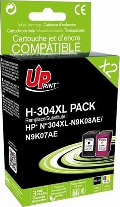 Attēls no Tusz UPrint kompatybilny ink / tusz z N9K08AE+N9K07AE, HP 304XL, black/color, 700/400s, 20/18ml, H-304XL BK/CL PACK, dla HP DeskJet 262