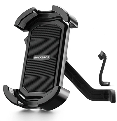 Attēls no Uchwyt motocyklowy na telefon mocowany na lusterko - czarny Uchwyt motocyklowy na telefon mocowany na lusterko - czarny