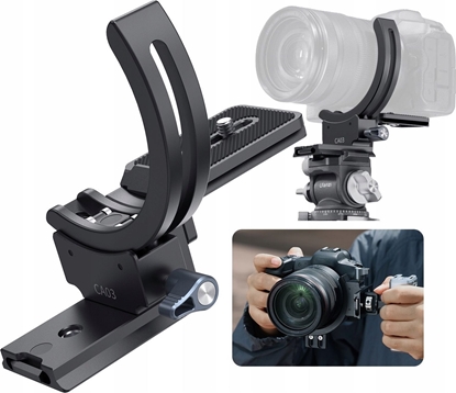 Picture of Uchwyt Statyw Szybkozczka Arca Swiss 1/4 3/8 na Obiektyw do 95mm / ULANZI CA03