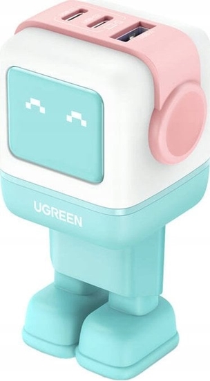 Picture of UGREEN Uno RG 65W 3-Port GaN Fast Charger pink blue