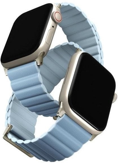 Picture of UNIQ pasek Revix Premium Apple WatchSeries 1/2/3/4/5/6/7/8/9/SE/SE2 38/40/41mm Edition Reversible Magnetic Leather biao-niebieski/arctic-soft blue