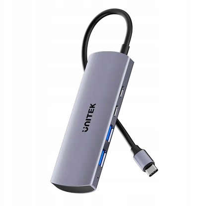 Attēls no Unitek Hub 4w1 USB-C 10 Gbps, 2x USB-A i 2x USB-C H1112DGY01