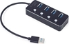 Picture of USB Centrmezgls Gembird USB 3.1 Powered 4-port Hub with Switches Black