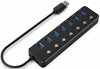 Picture of USB Centrmezgls Gembird USB 3.1 Powered 7-port Hub with Switches Black