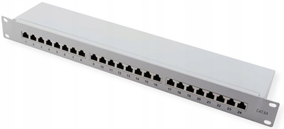 Attēls no Value Cat.6A (Class EA) 19" Patch Panel, 24 Ports, shielded, grey