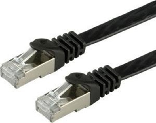 Изображение Value VALUE - Patch- Cable - RJ- 45 (M) to RJ- 45 (M) - 3 m - FTP - CAT 6a - halogen free, shaped, stranded, flat - black (21.99.0833)