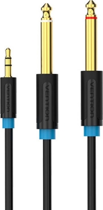 Attēls no Vention Audio Cable TRS 3.5mm to 2x 6.35mm Vention BACBJ 5m Black