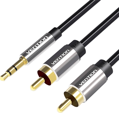 Attēls no Kabel Vention Jack 3.5mm - RCA (Cinch) x2 1 m czarny (BCFBF)