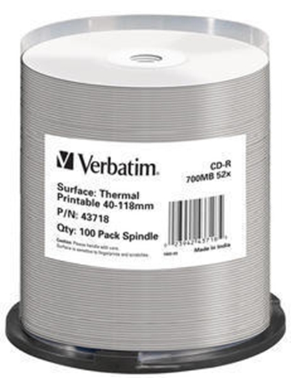 Изображение Verbatim CD-R Thermal Printable No ID Brand