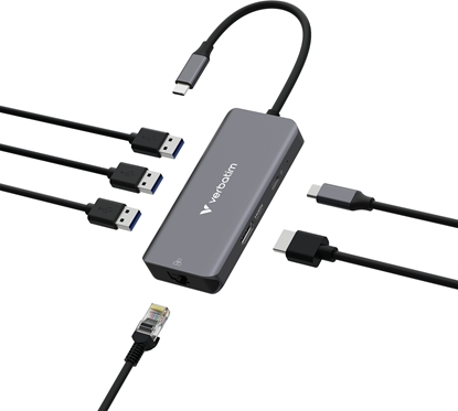Attēls no Verbatim USB-C Essentials Multi- Port Hub 6 Port with RJ45  32157