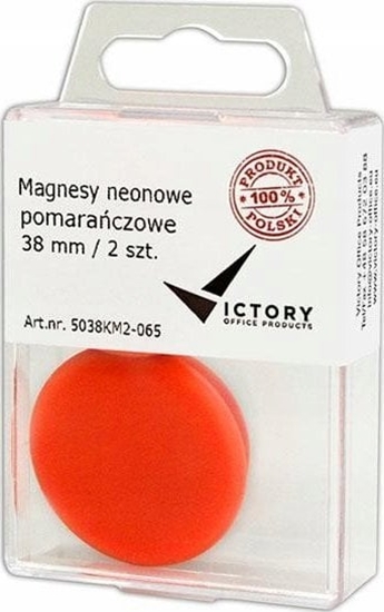Изображение Victory Office Product MAGNESY VICTORY OFFICE 38MM 2SZT. NEONOWE POMARACZOWE