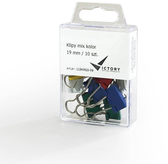 Picture of Victory Office Product SPINACZ KLIPS VICTORY OFFICE 19MM 10SZT. MIX KOLORÓW
