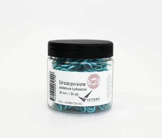 Picture of Victory Office Product SPINACZE BIUROWE VICTORY OFFICE 28MM 150 SZT. OKRGE PASTELOWE TURKUSOWE SOIK MAY