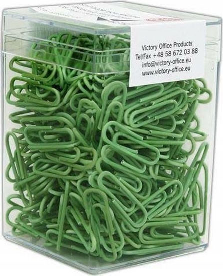 Picture of Victory Office Product SPINACZE BIUROWE VICTORY OFFICE 28MM 300 SZT. OKRGE PASTELOWE SELEDYNOWE POJEMNIK PLASTIKOWY