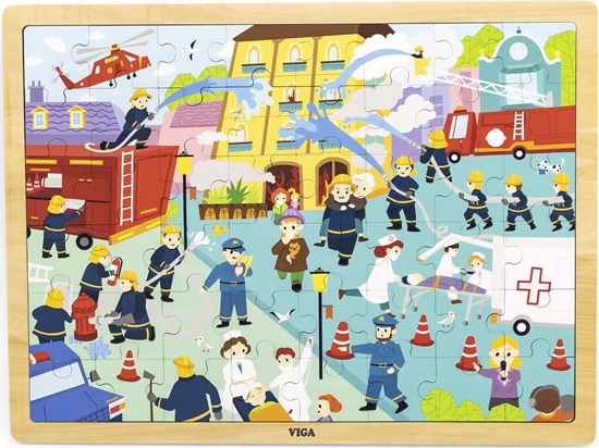 Picture of Viga Viga 44581 Puzzle na podkadce 48 elementów - poznajemy prac straaka