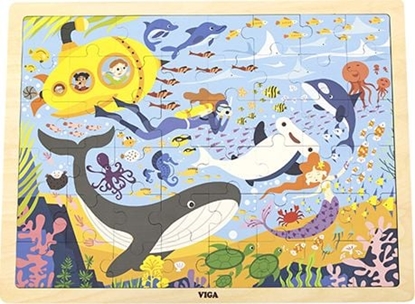 Picture of Viga Viga 44583 Puzzle na podkdce 48 elementów - poznajemy morze i jego mieszkaców
