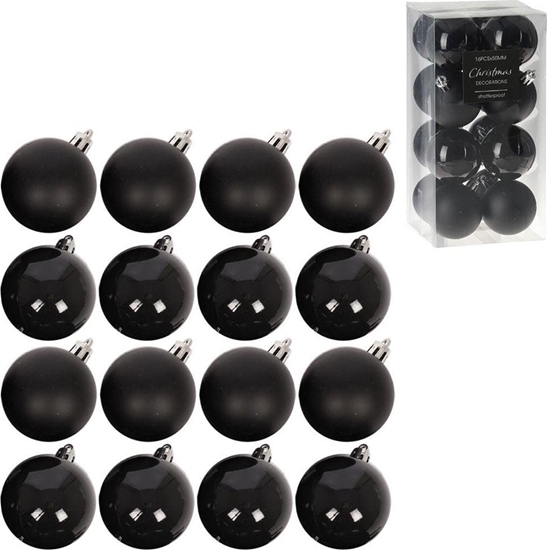 Picture of Vilde Zestaw bombek na choink bombki nietukce choinkowe witeczne czarne komplet 16 sztuk 5 cm
